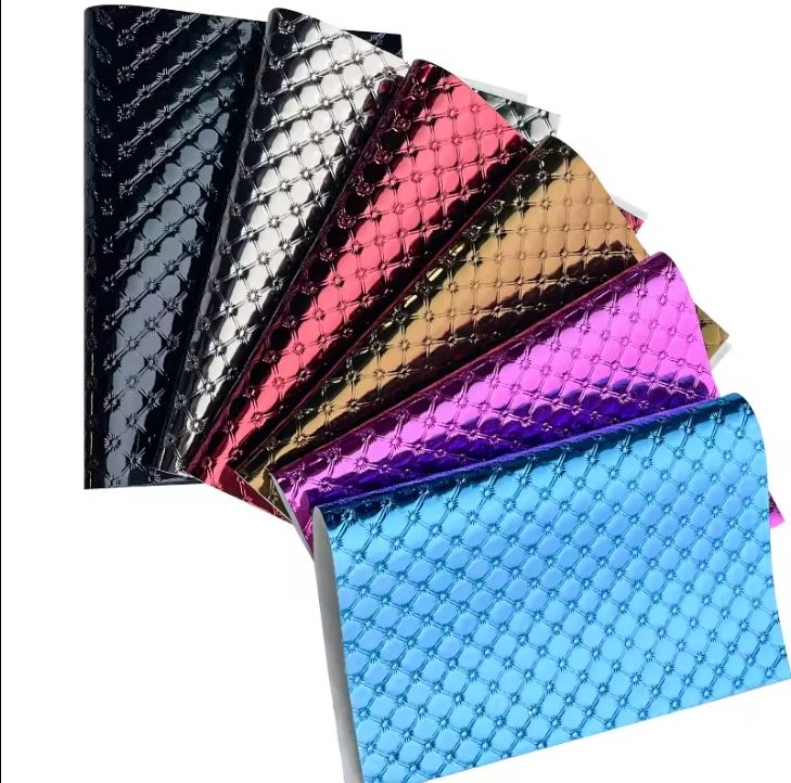 Wholesale New Styles Mirror Sofa Leather Solid Color Pu Synthetic Leather